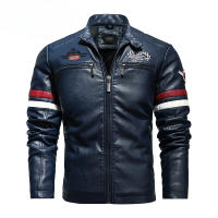 Chaqueta de moto bordada de cuero para hombre, Chaqueta fina de una sola capa, otoño e invierno - details 1