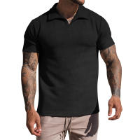 Camiseta de Verano para Hombre Polo Informal con Cuello en V Manga Corta Suelta con Gofres Gruesos - details 12