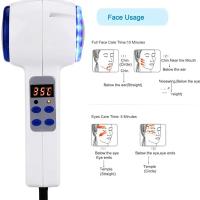 Martillo de doble cabezal caliente y frío, instrumento de masaje antiarrugas para apretar la piel, dispositivo masajeador de belleza Facial con luz azul - details 6
