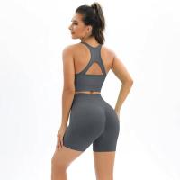 Conjunto de yoga sin costuras para mujer, sujetador, ropa de entrenamiento para correr, pantalones cortos de cintura alta, sujetador deportivo - details 24