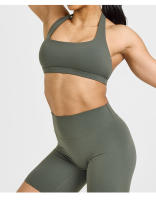 Sujetador deportivo de cuello halter estilo europeo y americano para mujeres, sensación de verano sin cubierta con almohadillas para el pecho, top ajustado para entrenamiento físico y yoga - details 17