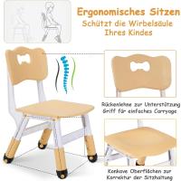 2 Sillas, Mesa y Sillas Infantiles con Forma de Cacahuete, Altura Ajustable, Mesa de Pintura para Niños, Juego de Mesa y Silla Infantil para Guardería y Jardín de Infancia, Amarillo - details 4