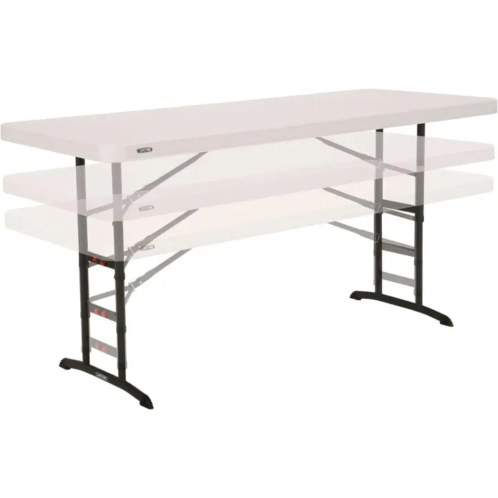 Mesa plegable portátil cuadrada para catering ultrarresistente |   Medidas 183x76cm, Altura Ajustable |   Peso 15 kg, Duradera y Resistente |   Capacidad 6 Personas - 1