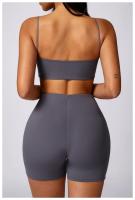 Ropa cómoda de yoga para mujeres, corbatas cortas sin mangas, material de nailon de estilo sólido - details 17