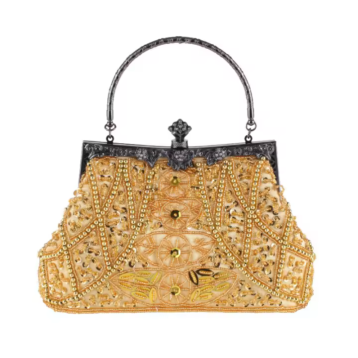 Bolso de mano vintage de bordado de cuentas, bolso de noche, cheongsam clásico, combinación perfecta - 1