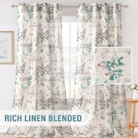Cortinas de dormitorio, salón de Lino, Visillo Translúcido con Ojales, 2 Piezas - details 15