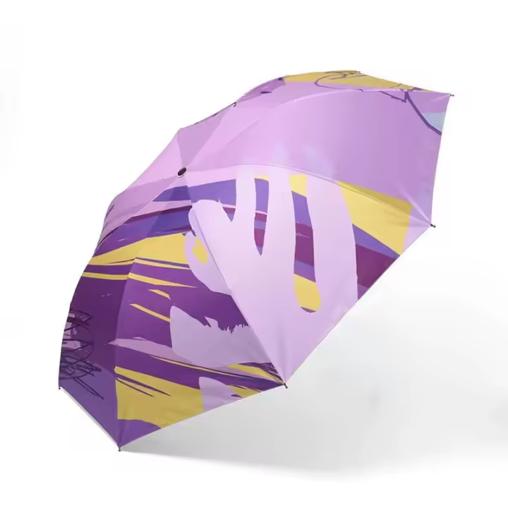 Paraguas mujer lluvia y sol doble uso sombrilla plegable UV, sombrilla mujer anti-ultravioleta, impresión creativa - 1