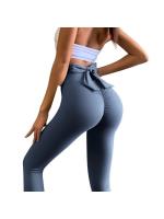 Pantalones de yoga nude sin costuras para mujer, ropa de fitness y deportes, lifting de cadera, melocotón, pajarita, sólido - details 7