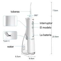 Irrigador Bucal Profesional Limpieza Dental - Irrigador Limpieza Dental, with 4 Boquillas 4 Modos, IPX7 Impermeable - details 1