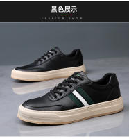 Zapatos de cuero, zapatos casuales para hombre, versión coreana de zapatos blancos versátiles de moda. - details 3