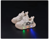 Nuevos zapatos de malla luminosos de primavera y otoño para niños y niñas, zapatos de bebé con suela suave iluminada, zapatos deportivos casuales con velcro para niños a la moda - details 5
