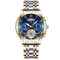 Tourbillon de acero inoxidable no automático mecánico multifuncional reloj de negocios luminoso resistente al agua - details 0
