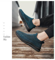 Zapatos para correr para hombre, zapatillas de deporte con calcetines tejidos, zapatos planos sin cordones para primavera y verano, mocasines de talla grande para hombre, zapatos planos deportivos de tenis - details 9