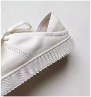 Primavera nuevos zapatos blancos de cuero para mujer, el verano delgado puede pisar el talón, zapatos casuales planos. - details 24