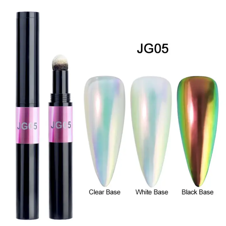 Herramienta de Manicura UV Gel con Pigmentos de Cromo Sólido Holográfico Láser Agujas Brillantes en Espejo de Marca Clou Beaute Accesorios de Arte de Uñas - 1