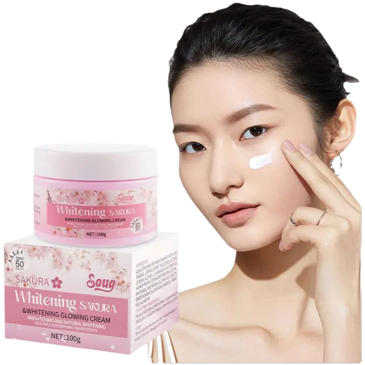 Crema Protector Solar Sakura SPF50 Lote de Gel de Aislamiento Hidratante y Blanqueador Facial - 1