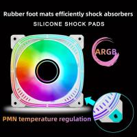 Ventilador de PC en forma de prisma con viento positivo y negativo, sincronización de luz, gran volumen de aire, color ARGB, control de temperatura PWM, silencioso - details 1