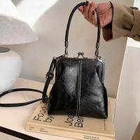 Bolso de hombro elegante con cierre de beso, bolso cruzado de estilo chino Retro de cuero PU, bolso de mujer Vintage de gran capacidad de Color sólido - details 46