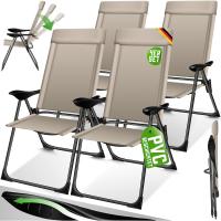 Sillas de Jardín Plegables de Aluminio con Respaldo Alto Ajustable 7 Posiciones, Apoyabrazos Transpirables, Portátiles, Silla de Camping para Jardín y Terraza - details 8