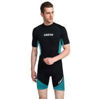Bañador de neopreno de manga corta para hombre, traje de baño de 3MM con protección solar, para Surf, deportes acuáticos cálidos, XL-6XL - details 6