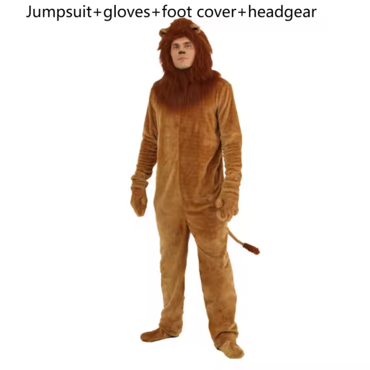 Mono de dibujos animados del Rey León para niños, mono de Cosplay Unisex, mono de animales de Leones de pelo largo, traje completo para fiesta de Carnaval de Halloween - 1
