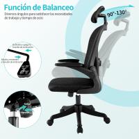 Oficina Ergonómica, Silla Gaming, con Reposacabezas Ajustable, Soporte Lumbar y Apoyabrazos Plegables, Asiento Cómodo para Juegos, Capacidad Máxima de 120 kg - details 14