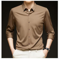 Camisa de manga larga elástica sin arrugas para hombre Ropa de negocios informal Color sólido - details 6