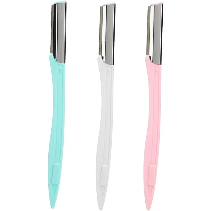 Maquinilla de afeitar facial para mujer, cuchilla de acero inoxidable, afeitadora de vello facial, 3 piezas - 1