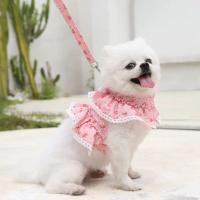 Conjunto de Correa de arnés para Mascotas Ajustable con Encaje Floral Ropa de Perro Linda para Cachorros Accesorios de Arnés para Perros - details 15