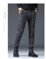 Pantalones Largos de Moda para Hombres Primavera 2025 Ajuste Delgado, Legua Recta, Estilo Casual a Cuadros Ropa de Negocios Elegante - details 5