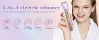 Afeitadora eléctrica 2 en 1 para mujer - Recortadora de bikini de doble cabezal - Uso húmedo y seco - Recortadora de vello corporal y removedor de vello facial para bikini, pierna axilar, área privada, brazo, cuerpo, cara - details 0