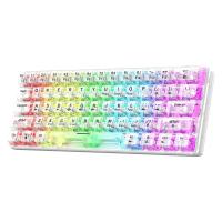 Xunfox-teclado transparente inalámbrico K30Pro, Bluetooth, 3 modos, Hotswao Rgb, retroiluminado, PC, ordenador, hombre, regalos, blanco - details 0