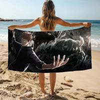 Jujutsu Kaisen-toallas de playa grandes de microfibra para baño, toalla deportiva de secado rápido para adultos, gimnasio, Spa de viaje en casa - details 12