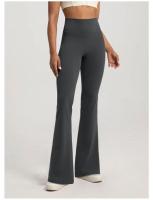 Pantalones desnudos de cintura alta para mujer, pantalones elásticos con parte inferior acampanada para ejercicio físico, informales, para correr al aire libre, Yoga - details 8