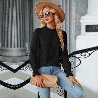 Tops con cuello para mujer, camiseta de algodón lisa holgada para otoño e invierno, camiseta elegante, moda, - details 8