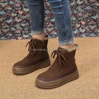 Botas cortas y tobilleras de suela gruesa cómodas para caminar al aire libre para mujer con logo de Dropshipping invierno nieve - details 8