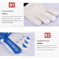 1 par de guantes de portero de talla 5-10, guantes antideslizantes de látex para portero de fútbol para niños, guantes de portero de juego suaves y gruesos, fútbol - details 5