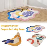 Alfombra para sala de estar, mesa de café, dormitorio, mesita de noche, manta de cachemira, almohadilla irregular esponjosa, imitación de felpa, gruesa, W5P3 C, suave - details 1