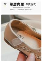 Zapatos de cuero de estilo coreano para niños y niñas, calzado de princesa con lazo de perlas, antideslizante, versátil, elegante, 2024 - details 3