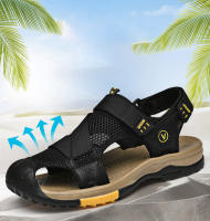 Casual Men Outdoor Sandals Summer Breathable Flat Sole Beach Shoes Comfort Soft Walking Hiking Sandals Athletic Male Shoes 2024 - details 1