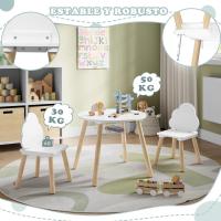 Mesa y sillas redondas de almacenamiento de madera para niños pequeños, mesa infantil de 3 piezas - details 6