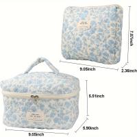 Bolsa de maquillaje de mano con patrón Floral, organizador de artículos de tocador, gran regalo para mujeres y niñas, día de la madre, 2 piezas - details 1