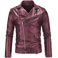 Abrigo de cuero de Pu para motocicleta, abrigo de cuero de Pu para motocicleta, versión coreana, ajustado, tendencia, hombres jóvenes y guapos, informal, con cuello levantado, Otoño e Invierno - details 4