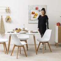 Silla de Trabajo Ergonómica Baroni Home Diseño de Patas Cojín Integrado 50X48X82 cm Blanco 4 - details 1