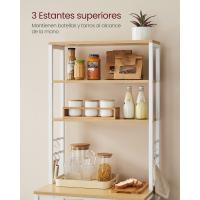 EstanterÍa de Cocina, EstanterÍa de PanaderÍa, 6 Estantes y 6 Ganchos, para Microondas, Marco de Acero, Industrial, 40 x 80 x 167 cm, MarrÓn RÚstico y Negro - details 39