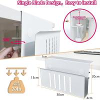 Bandeja para ordenador portátil sin taladro debajo del escritorio, lados de mesa ajustables para ahorrar espacio, soporte para ordenador portátil, carga, refrigeración, acceso rápido - details 4