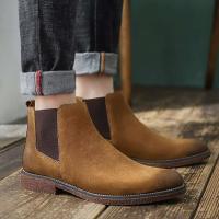 Nuevos botines esmerilados, zapatos de vestir de cuero genuino, botas de hombre Chelsea de ante Martin - details 1