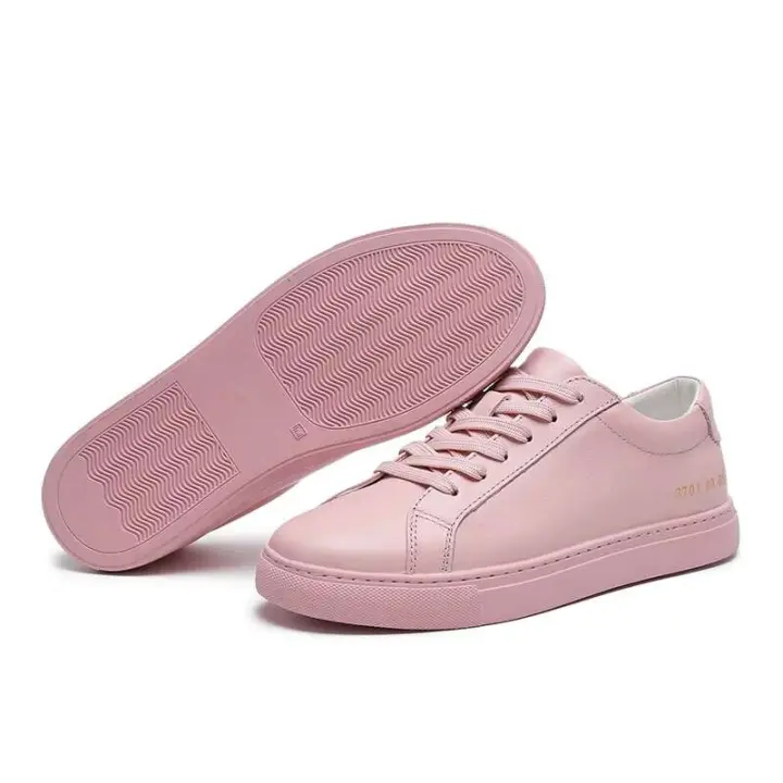Nuevos zapatos deportivos de patinaje para mujer blancos de diseñador de vaca de cuero genuino a la moda, marca de precio bajo para comerciantes de zapatos - 1