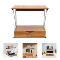 Estante para microondas de 54 x 35 x 50 cm, estante para microondas de 2 niveles con cajones y cubiertas protectoras, estante de cocina de pie para cocina y almacenamiento, hasta 10 kg - details 4