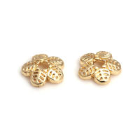 50 Uds. De cuentas redondas de latón de Color dorado de 18K, tapas de hojas de árbol y flores, suministros para hacer cuentas de joyería, accesorios Diy - details 93